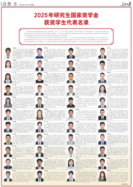 贵州民族大学研究生入选《人民日报》国家奖学金获奖学生代表名录